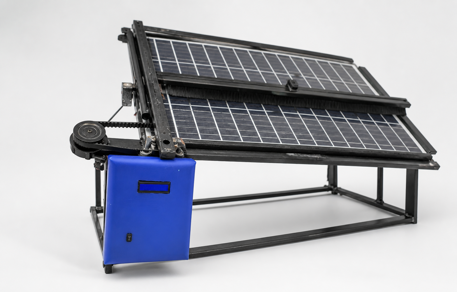 Clean product image of a smart solar panel cleaning prototype